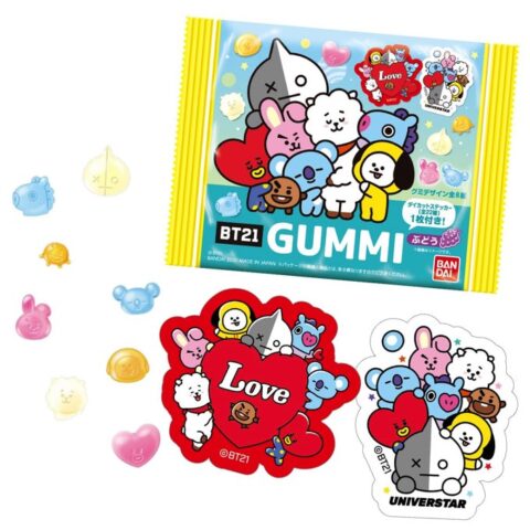 Bt21 イラストかわいいお菓子 メンバーキャラクターのグミ おまけ付き Bangtantan